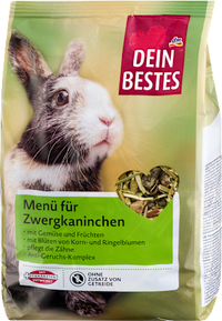 Nagerfutter Menü für Zwergkaninchen, getreidefrei, 600 g