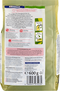 Nagerfutter Menü für Zwergkaninchen, getreidefrei, 600 g