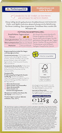 Knaagdiersnack met haver en appel, 125 g