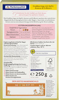 Snackringen voor knaagdieren met appel, ananas &amp; aardbei, 250 g