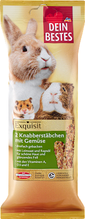 Knaagdiersnacksticks met groenten, Exquisit, 112 g