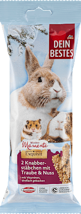 Knaagdiersnacksticks met druif en noot, Winter Moments, 112 g