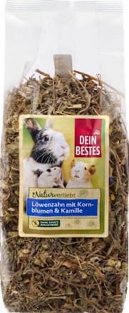 Knaagdiersnack paardenbloem met korenbloemen &amp; kamille, Naturverliebt, 150 g
