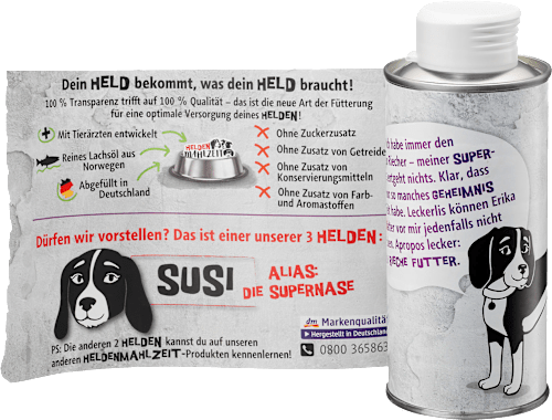 Nahrungsergänzung Hund pures Lachsöl, Heldenmahlzeit, 250 ml