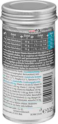 Nahrungsergänzung Hund Vitamin-Mineralstoff-Mix, Heldenmahlzeit, 125 g