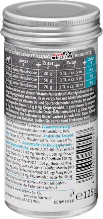 Nahrungsergänzung Hund Vitamin-Mineralstoff-Mix, Heldenmahlzeit, 125 g