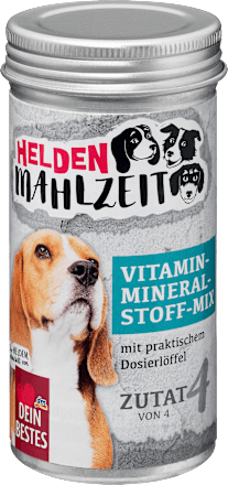 Nahrungsergänzung Hund Vitamin-Mineralstoff-Mix, Heldenmahlzeit, 125 g