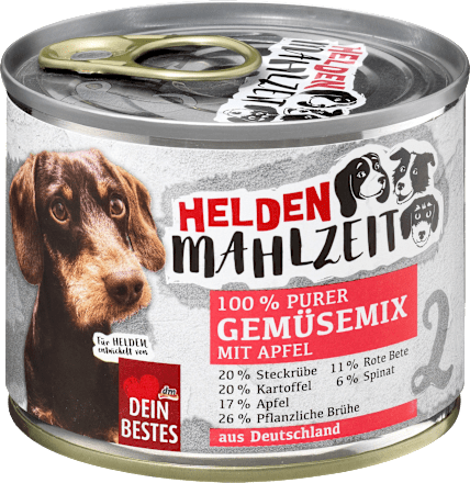 Nassfutter Hund Gemüsemix mit Apfel, Heldenmahlzeit, 175 g Dein Bestes