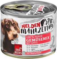 Nassfutter Hund Gemüsemix mit Apfel, Heldenmahlzeit, 175 g Dein Bestes