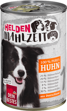 Nassfutter Hund mit Huhn, Heldenmahlzeit, 400 g
