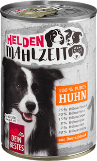 Nassfutter Hund mit Huhn, Heldenmahlzeit, 400 g