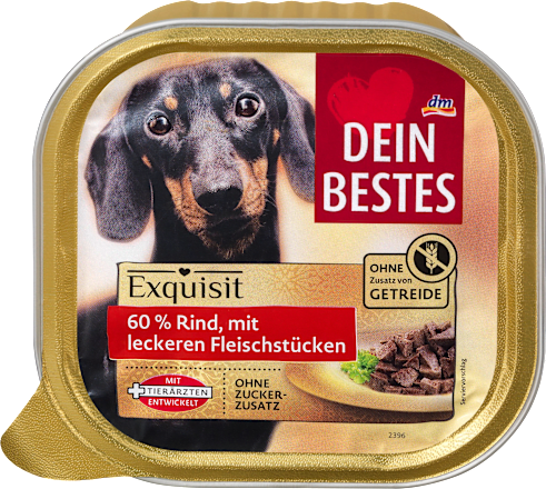 Nassfutter Hund mit Rind, Exquisit, 300 g Dein Bestes