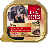 Nassfutter Hund mit Rind, Exquisit, 300 g Dein Bestes
