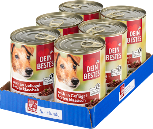 Nat hondenvoer rijk aan pluimveeharten, multipack (6 x 400 g), 2,4 kg