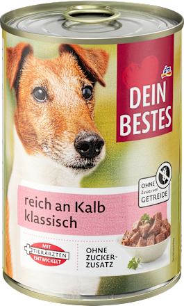 Nassfutter Hund reich an Kalb, Multipack (6x400 g), 2,4 kg