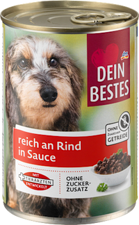 Nat hondenvoer rijk aan rundvlees in saus, 400 g