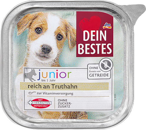Nat hondenvoer puppy's rijk aan kalkoen, junior, 150 g