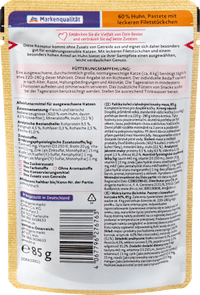 Nassfutter Katze 60 % Huhn mit Filet, Naturverliebt, 85 g