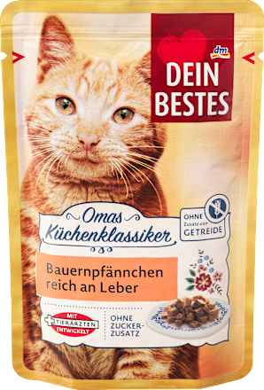 Nat kattenvoer Farmer's pan rijk aan lever, Oma's keukenklassieker, 100 g