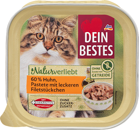 Kattennatvoer kip in paté, Naturverliebt, 100 g