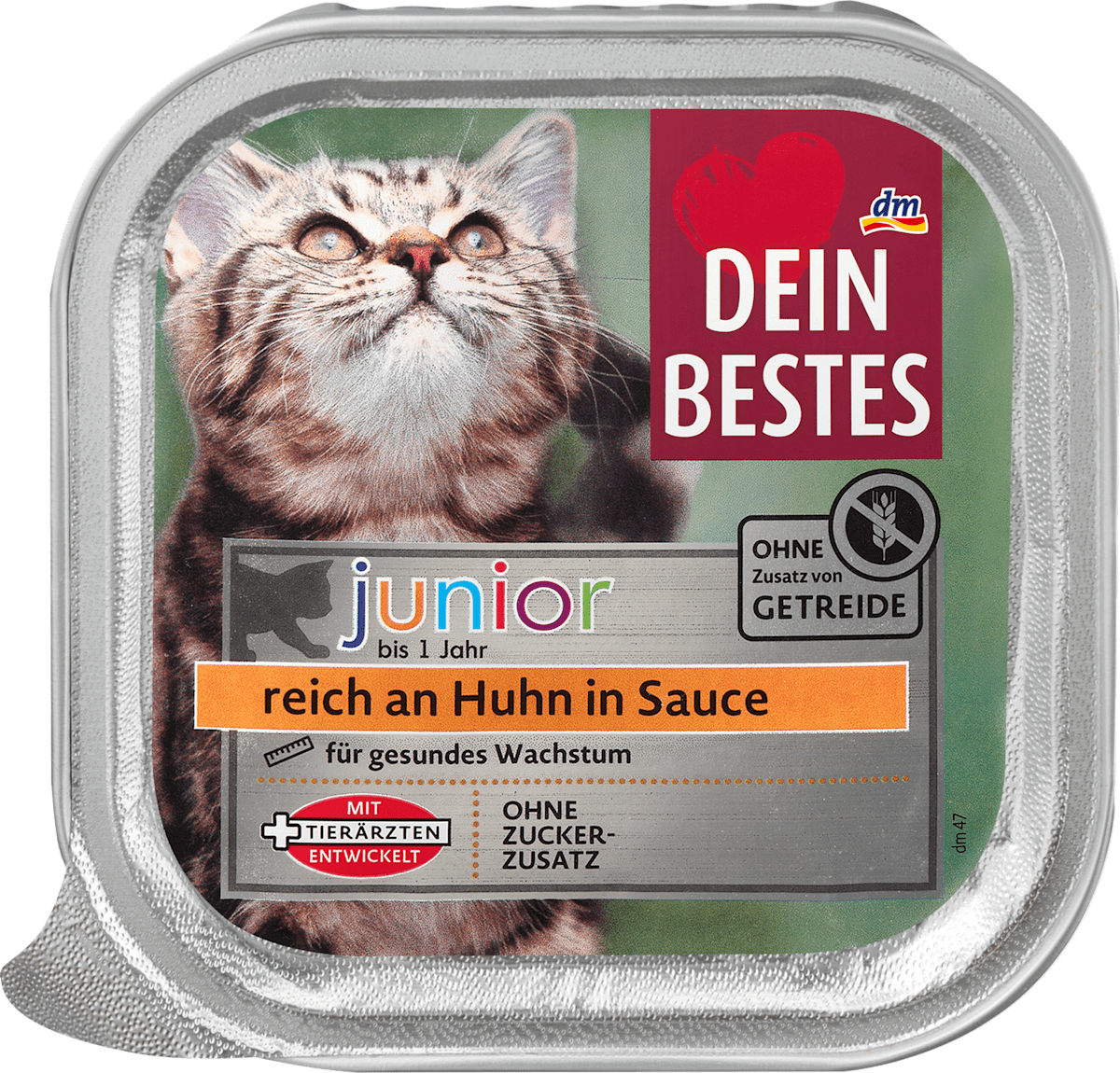 Nassfutter Katze Kitten reich an Huhn in Sauce, Junior, Multipack (14x100 g), 1.400 g