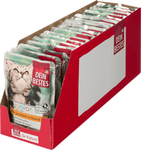Dein Bestes Nassfutter Katze Kitten reich an Huhn in Sauce, Junior Multipack (18x100 g), 1.800 g