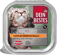 Nat kattenvoer kitten rijk aan kip in saus, Junior, 100 g