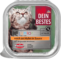 Nat kattenvoer kitten rijk aan kip in saus, Junior, 100 g