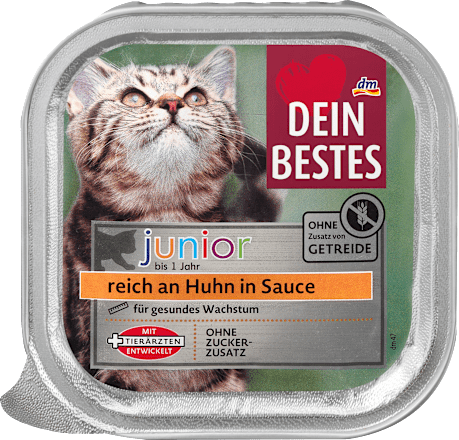 Nat kattenvoer kitten rijk aan kip in saus, Junior, 100 g