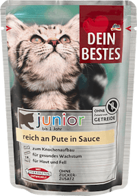 Nat kattenvoer kitten rijk aan kalkoen in saus, junior, 100 g