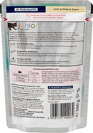 Nat kattenvoer kitten rijk aan kalkoen in saus, junior, 100 g