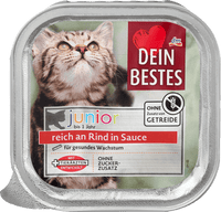 Nassfutter Katze Kitten reich an Rind in Sauce, Junior Multipack (14x100 g), 1.400 g