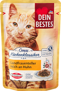 Nat kattenvoer Country Woman's Plate rijk aan kip, Oma's keukenklassieker, 100 g