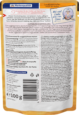 Nat kattenvoer Country Woman's Plate rijk aan kip, Oma's keukenklassieker, 100 g