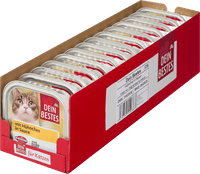 Dein Bestes Nassfutter Katze mit Hühnchen in Sauce, Multipack (14x100 g), 1.400 g