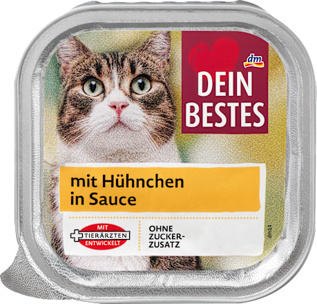 Nassfutter Katze mit Hühnchen in Sauce, 100 g