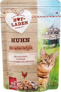 Nassfutter Katze mit Huhn, Hofladen, 85 g
