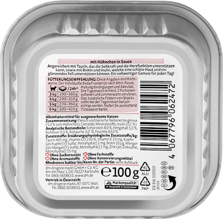 Nat kattenvoer met kip in saus, 100 g