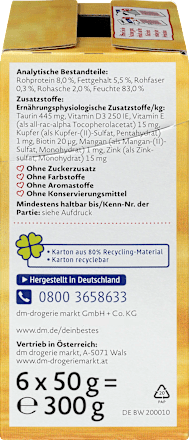 Nassfutter Katze mit Huhn, Rind & Ente in Sauce, kleine Mahlzeit (6x50 g), 300 g