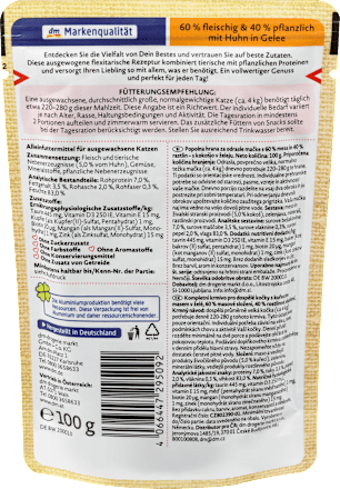Nassfutter Katze mit Huhn & Gemüse, Naturverliebt Flexitarisch, 100 g