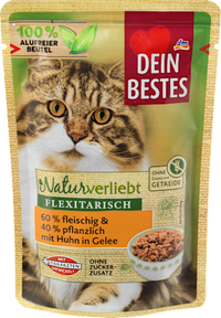 Nassfutter Katze mit Huhn & Gemüse, Naturverliebt Flexitarisch, 100 g