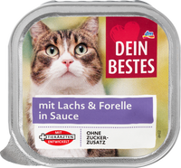 Nassfutter Katze mit Lachs & Forelle in Sauce, Multipack (14x100 g), 1.400 g