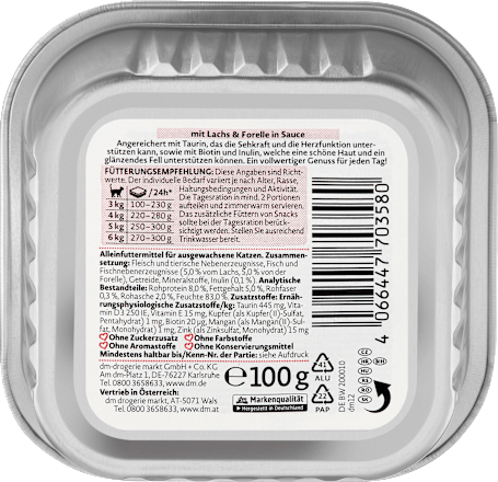 Nat kattenvoer met zalm &amp; forel in saus, 100 g