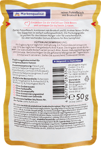 Nassfutter Katze mit Pute, Brokkoli & Ei, das Süppchen, 50 g
