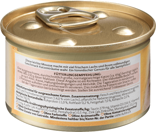 Nat kattenvoer mousse rijk aan zalm, hemels, 85 g