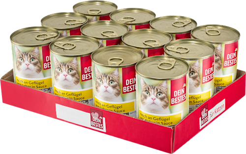 Nassfutter Katze reich an Geflügel mit Leber in Sauce, Multipack (12x415 g), 4,98 kg