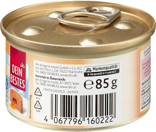 Nassfutter Katze reich an Geflügel, Mousse mit Saucenherz, 85 g