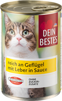 Nassfutter Katze reich an Geflügel & Leber in Sauce, 400 g