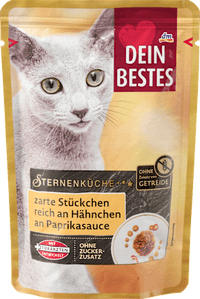 Nassfutter Katze reich an Hähnchen, Sternenküche, 100 g
