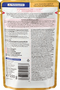 Nassfutter Katze reich an Hähnchen, Sternenküche, 100 g